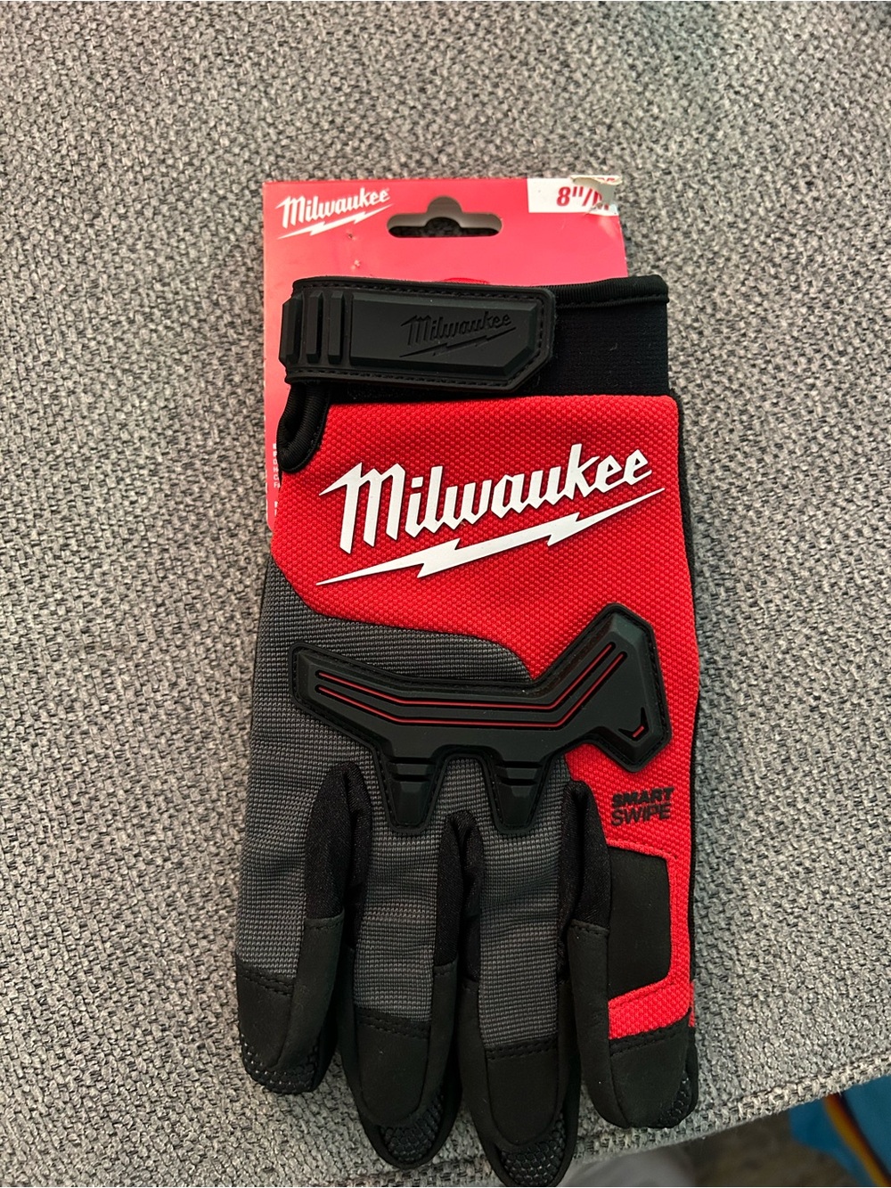 Milwaukee Men's Red and Gray Work Gloves with Protective Knuckle Guard